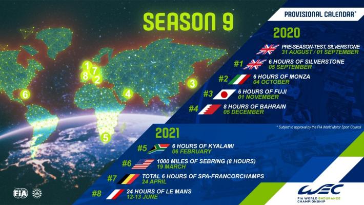 Der Kalender für die WEC-Saison 2020/2021