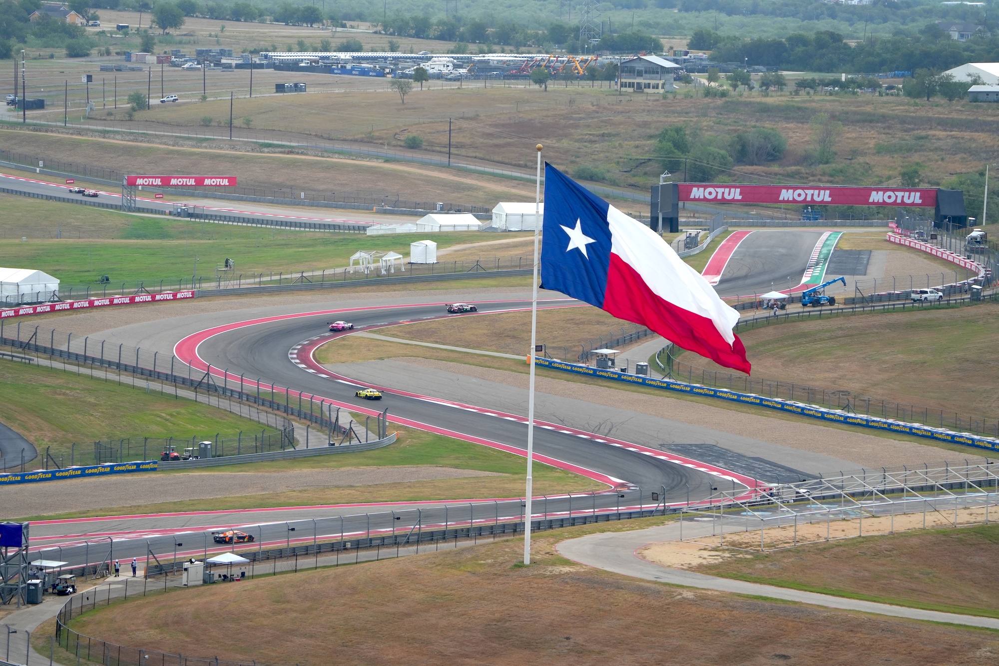 Die Flagge von Texas über dem Circuit of the Americas
