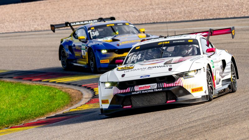 Le Mans-Sieger Fabio Scherer im DTM Ford Mustang GT3 auf dem Sachsenring 2025.