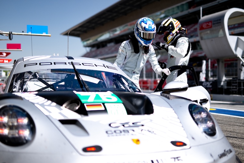 LIETZ, Richard (AUT), PROTON COMPETITION, Porsche 911 GT3 R LMGT3, #75, LMGT3, portrait, SARGENT, Thomas (USA), PROTON COMPETITION, Porsche 911 GT3 R LMGT3, LMGT3, portrait during the 4h of Barcelona, Round 1 of the 2026 European Le Mans Series, from April 9th to 12th on the Circuit de Barcelona-Catalunya in Montmelo, Barcelona, Spain - Photo JAN PATRICK WAGNER / European Le Mans Series - FocusPackMedia